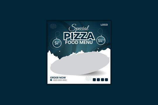 creative simple modern social media post design for special delicious pizza template 