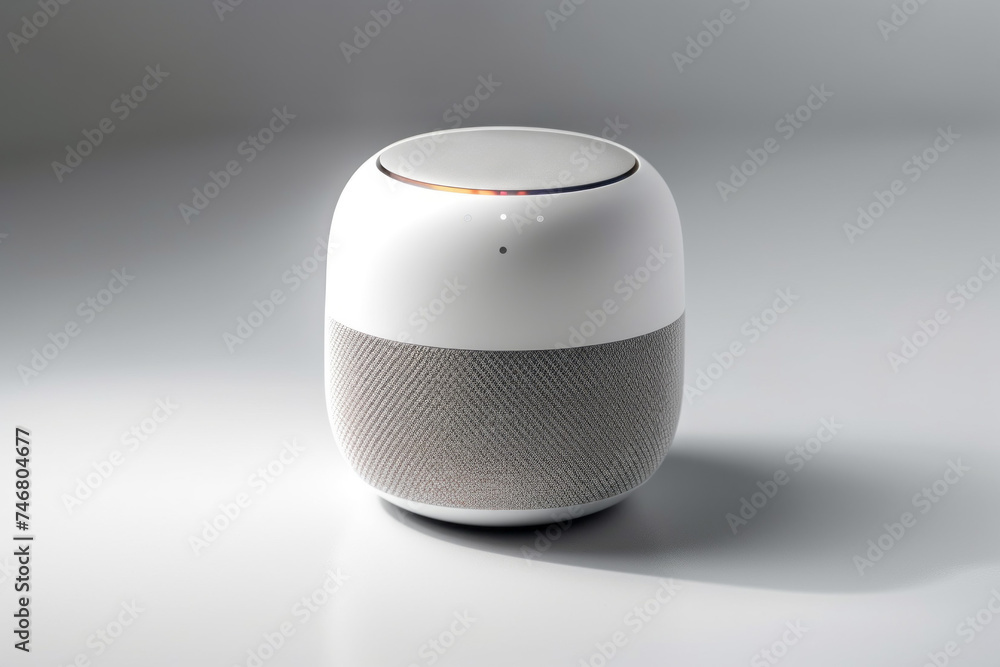 Poster smart speaker. background with selective focus and copy space
