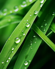 Goutte d'eau sur une plante verte dans la jungle