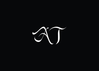 AT Logo Design Template Vector Graphic Branding Element.