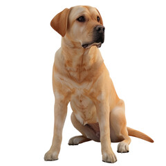 Rendering Labrador Dog. Isolated on transparent background.