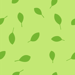 Oregano herb seamless pattern. Green background.