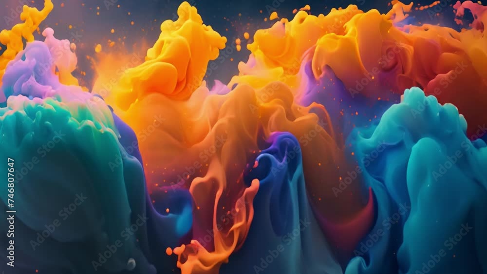 Poster mesmerizing yellow-blue abstraction forms intricate patterns.