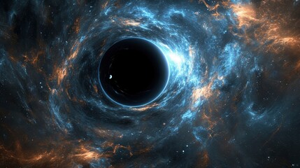 Majestic Black Hole Swirling in the Cosmos.