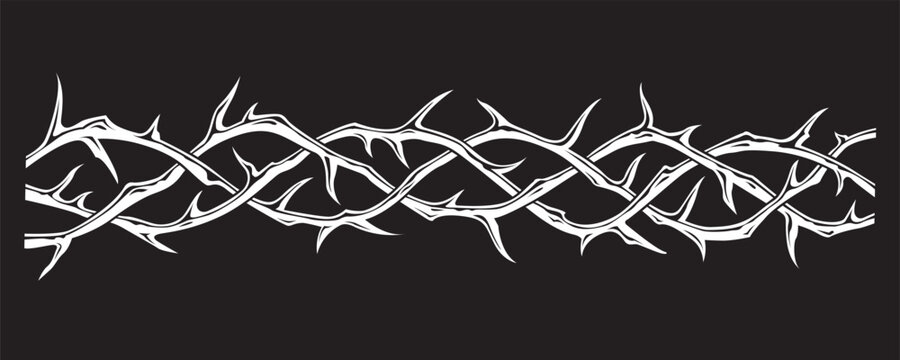 black crown of thorns image isolated on black background