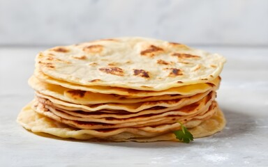 mexican tortillas, isolated, front view, white background
