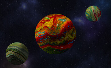 Deep space darkness with exoplanets - science and observatory theme wallpaper