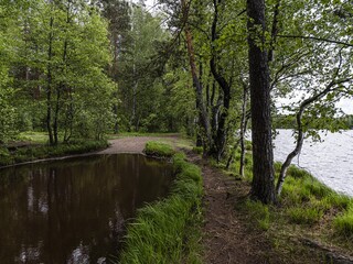 Beautiful landscape on the Vsevolozhsk Lakes, in the Leningrad region in North-West Russia