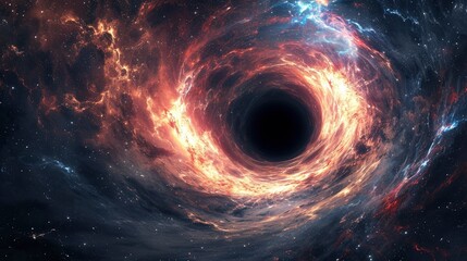 Majestic Black Hole Swirling in the Cosmos.