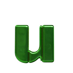 Symbol made of green vertical blocks. letter u