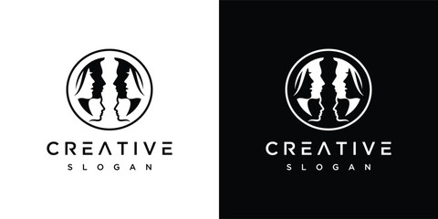 Human character logo design template. human vector logo icon