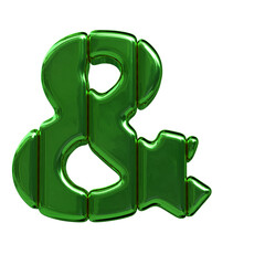 Symbol made of green vertical blocks