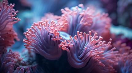 Beautiful coral in the sea. Close-up macro photo.