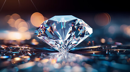Diamonds, precious gemstones on soft light background