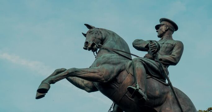 Time-lapse view of the Ataturk Monument in Samsun. It tells the beginning of the Turkish War of Independence. The founding leader of modern Turkey is Ataturk.