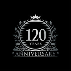 120 years celebrating anniversary design template. 120th anniversary logo. Vector and illustration.