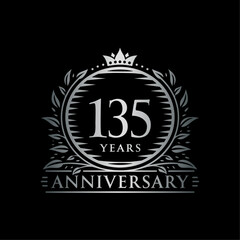 135 years celebrating anniversary design template. 135th anniversary logo. Vector and illustration.