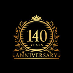 140 years celebrating anniversary design template. 140th anniversary logo. Vector and illustration.