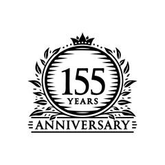 155 years celebrating anniversary design template. 155th anniversary logo. Vector and illustration.