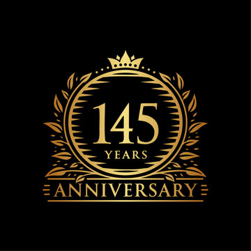 145 years celebrating anniversary design template. 145th anniversary logo. Vector and illustration.