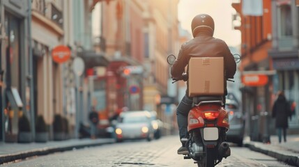 man carrying a home on the streets on a simple motorcycle in high resolution and high quality