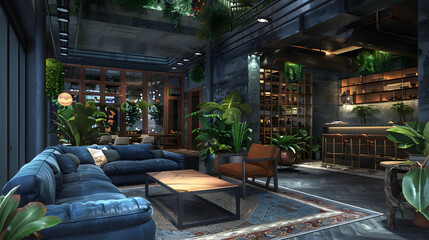 exclusive living room interior. Generative AI