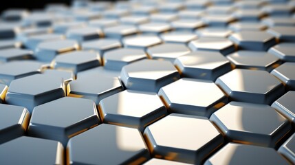 Obraz premium Futuristic hexagonal background Abstract geometric grid pattern