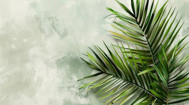 Palm Sunday Wall Background animated presentation background with palm leaf border aesthetic plant christian catholic big day