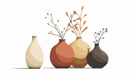 flat logo vector realistic minimalistic vases 