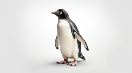 penguin on white background ai generative 