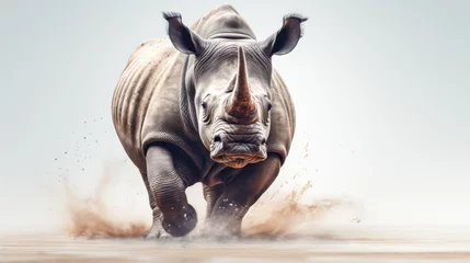 Stoff pro Meter Black Rhinoceros Ai Generative © 3DLeonardo