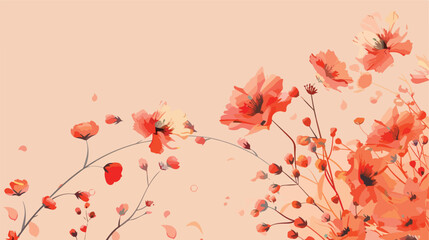 flowers decor isolated background illustration vector