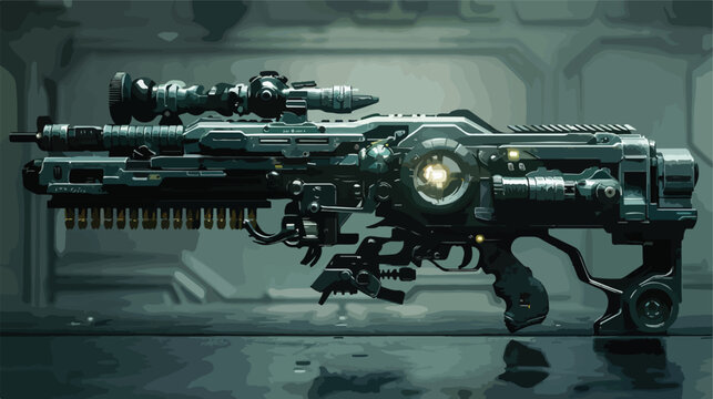 Science fiction futuristic military assault laser guns
