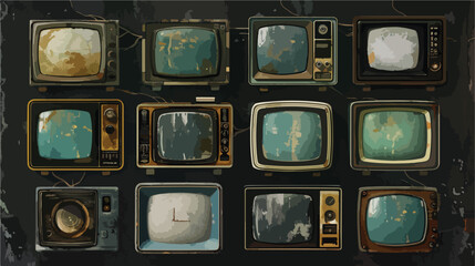 set of tv isolated background illustration vector