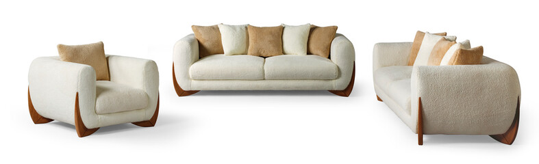 Modern furniture set isolated on white background