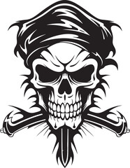 Pirates Legacy Logo Skull and Blade Graphic Buccaneers Insignia Swashbuckler Skull