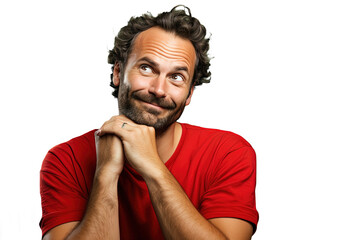 Fototapeta premium Close up of a thoughtful caucasian man