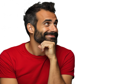 Close up of a thoughtful caucasian man