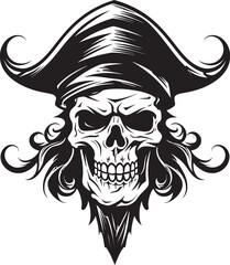 Cutthroat Pirates Emblem Jolly Roger Dagger Symbol Jolly Roger Emblem Skull with Dagger Logo