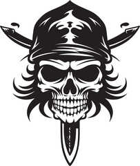 Pirates Legacy Logo Skull and Blade Graphic Buccaneers Insignia Swashbuckler Skull