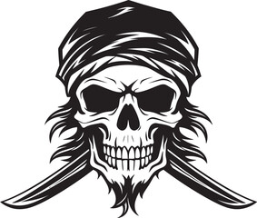 Jolly Roger Emblem Skull with Dagger Logo Skull and Dagger Badge Buccaneers Legacy Insignia
