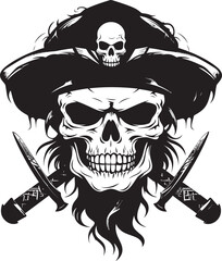 Dagger Piercing Skull Symbol Rogue Pirates Emblem Swashbucklers Logo Emblem of the High Seas
