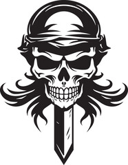Skull and Dagger Crest Pirates Mark Cutthroat Pirate Insignia Jolly Roger Dagger Symbol