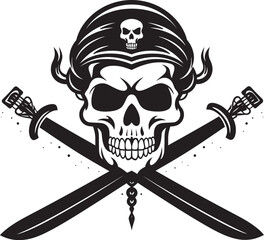 Rogue Pirates Symbol Skull and Dagger Vector Art Skull with Crossed Daggers Iconic Emblem of Piracy