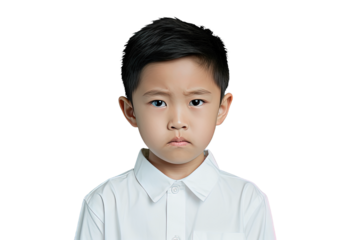 Close up of an angry chinese kid