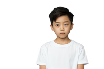 Close up of an angry chinese kid