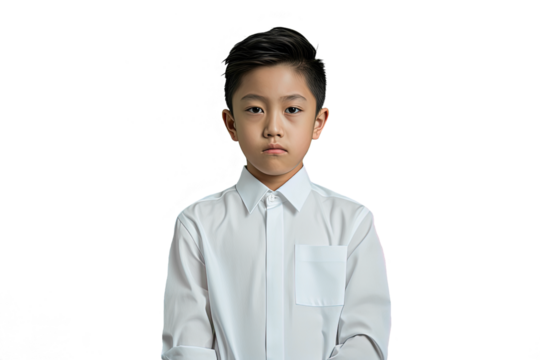 Close up of an angry chinese kid