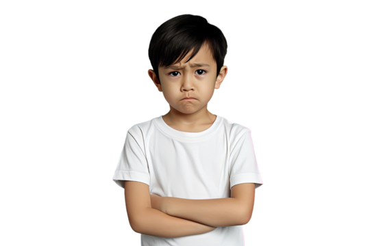 Close up of an angry chinese kid