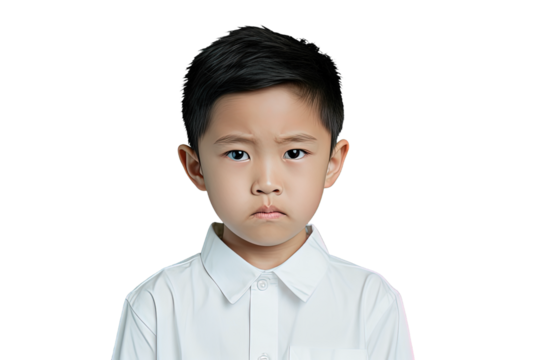 Close up of an angry chinese kid