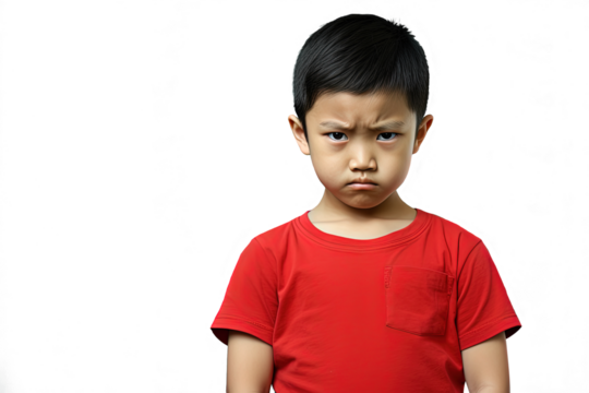 Close up of an angry chinese kid